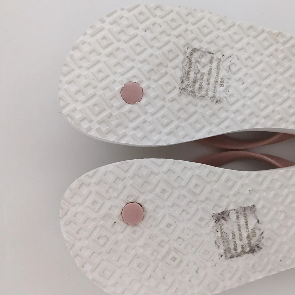 EUC! Tory Burch Flip Flop Sandal In Pink Quartz Flower Field Size 8 - Picture 14 of 15